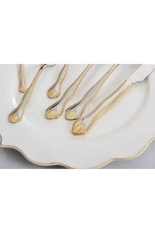 36 Parça Kaşık Çatal Bıçak Takımı - Diana Gold Royal Mademoıselle Gold