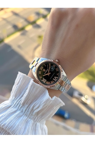 Raymond 2 Yıl Garantili Çelik Kasa Ve Kordon Kararma Renk Atma Yapmaz 5 Atm Kadın Kol Saati 611821.3 Rose Gold - Gümüş