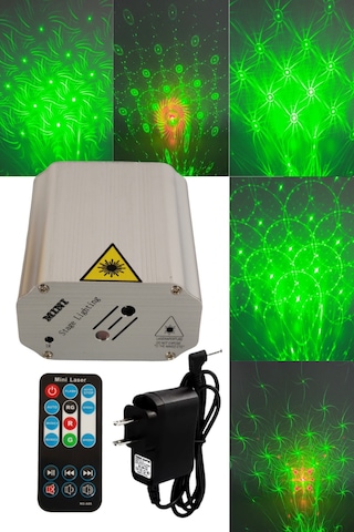 Mini Lazer Sahne Işığı Müziğe Sese Duyarlı Uzaktan Kumandalı Rgb Disko Lazer Projektör Led Işık