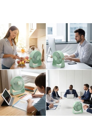 Büro Ev Ofis si İçin 3mod Masaüstü Duvara Asılır Standlı Kaydırmaz Pedli Mini Fan