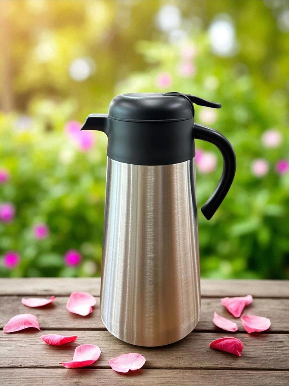 2 Litre İçi Dışı Çelik Termos Yeni Model Siyah