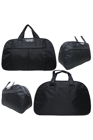 Bag Trend Bt Büyük Boy Seyahat Çantası İmperteks Kumaş Suya Dayanıklı 3 Gözlü Omuz Askılı Spor Ve Valiz Çantası Siyah
