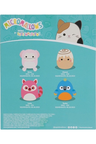 Micromallows Squishmallows Mini Yumuşak Peluş Oyuncak 4 Lü Figür Seti - 6 Cm - Model - 2 Çok Renkli
