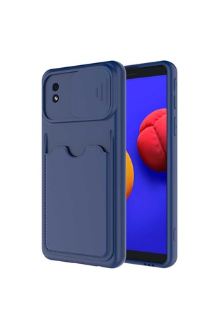 Zore Galaxy Uyumlu A01 Core Kılıf Msra Kartix Kapak - Lacivert Lacivert