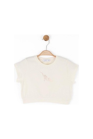Nk Kids Kız Çocuk Pamuklu Crop Tshirt-15554 Bej