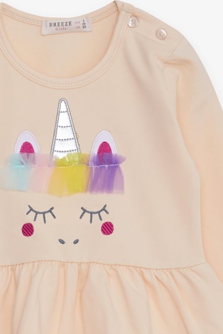 Breeze Kız Çocuk Uzun Kollu Elbise Tüllü Unicorn Nakışlı 1.5-5 Yaş, Krem-krem Krem