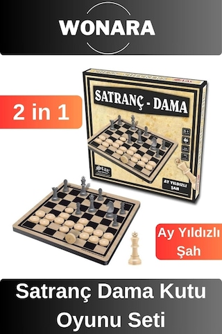 Premium Board Game - Zekav Geliştirici Eğitici Strateji Klasik Satranç Dama Kutu Oyunu Seti