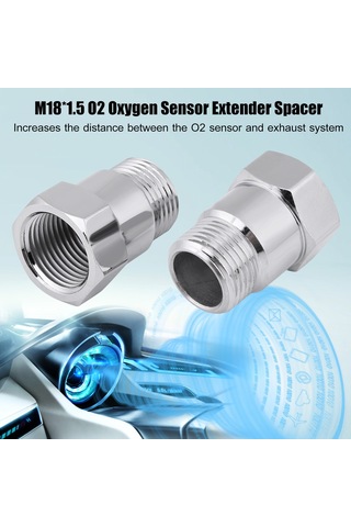 Yaozixa 32mm Demir Oksijen Sensörü Uzatıcı - M18x1.5 Dişli, Araçlarda Gaz Verimini Artırır, İki Adet Set