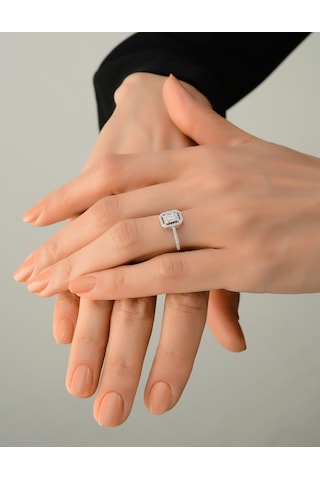 Baget Altın Yüzük (Gümüş Kolye Hediyeli) (495752736)