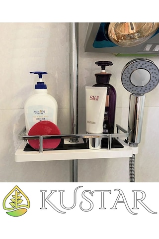 Kustar Şampuan Sabunluk Askılık Organizer Tüm Robot Duş Ve Sürgülü Duş Setleri Için Uyumludur Gri