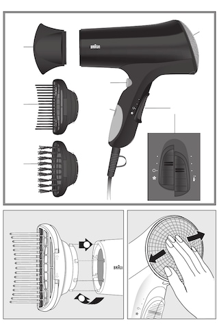Braun Satin Hair 5 Hd550 Premium İyonlu Saç Kurutma Fön Makinesi %50 İndirim Outlet