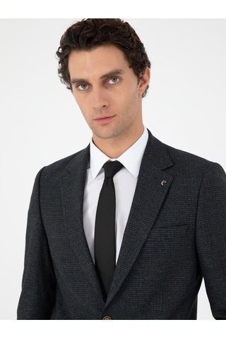Cacharel Koyu Haki Slim Fit Yün Karışımlı Takım Elbise Yesıl