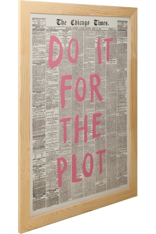 Deco Do It For The Plot Duvar Panosu - Pembe / Siyah - 50x70 Cm