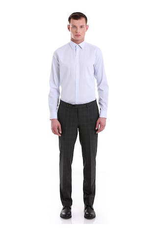 Hatemoğlu Mavi Comfort Fit Desenli 100% Pamuklu Slim Yaka Uzun Kollu Spor Mavi