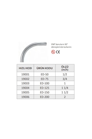 Boru Dirseği 1/2" İnç 5 Adet