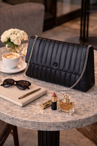 Dukidaso Siyah Suni Deri Kadın Kol Çantası Siyah Mt1523
