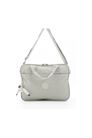 Ss 3027 Unisex Krinkıl Suya Dayanıklı Laptop Bölmeli Çapraz-el Askılı Evrak Ve Laptop Çantası Açık Gri