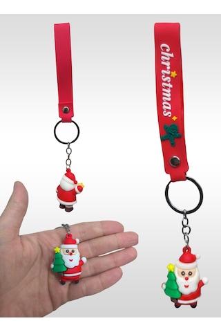 Yılbaşı Temalı Anahtarlık Yeni Yıla Özel Sevimli Ve Anlamlı Hediye Beyaz - Kırmızı