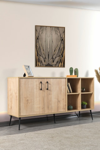 4608 Şile Metal Ayaklı Metal Kulplu 160 Cm Konsol - Yemek Odası Safir Safir