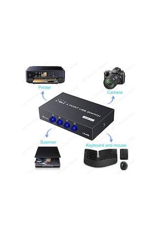 4 Port Usb Pc Tarayıc  Yazıcı Değiştirici Switch