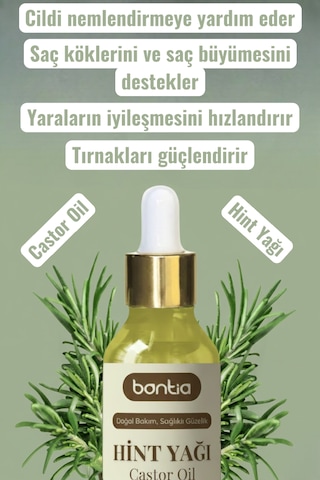 %100 Saf Soğuk Sıkım Hint Yağı 3 Lü Set - Kaş Kirpik Saç Bakımı & Cilt Nemlendirici Doğal Yağ 3x20ml 60 ML