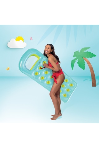 Intex Bardaklı Şişme Deniz - Havuz Yatağı Su Yeşili 188 71 59895 Çok Renkli