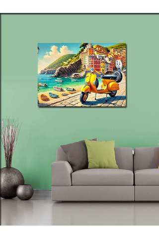 Kanvas Tablo Renkli Sahil Kasabası 50cmx70cm