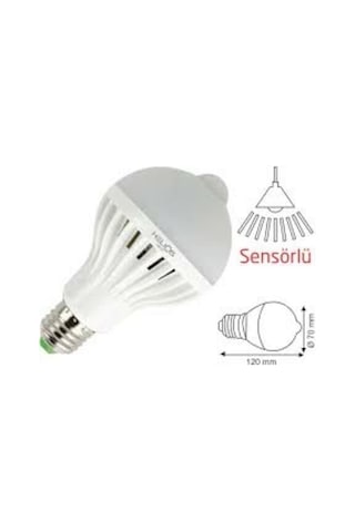 Led Ampul 7 W Beyaz Sensörlü Helios