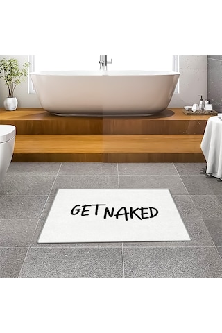 Evaşk Banyo Paspası İpeksi Kadifemsi Halı Yüzey Kaymaz Taban 40x60 BM02540B Beyaz