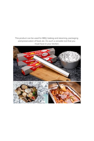 Jeemson Ev İçi Alüminyum Folyo: 20m X 30cm 10 Mikron Kalın, Barbekü, Fırın, Isıtma Ve Gıda Saklama İçin Tek Kullandım Alüminyum Kağıt Çok Renkli