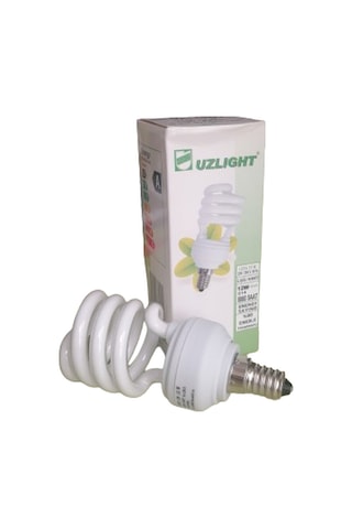 Uzlight 12w Spiral Tasarruflu Ampul Sarı Işık E14 Duy 10'lu Paket