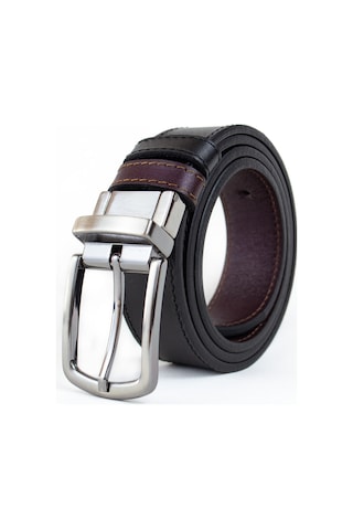Çift Taraflı Döner Tokalı Hakiki Deri 3.5cm Klasik Erkek Kemeri