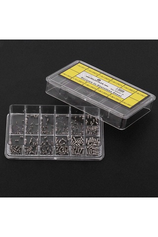 Lemestar Saati Tamiri İçin Paslanmaz Çelik Vidalı Saat Arka Kapak Vida Seti 12 Farklı Boyut, Taşınabilir Depolama Kutusu