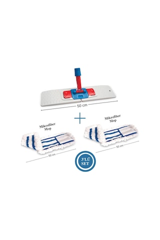 FLORA ENDÜSTRİYEL NEMLİ MOP APARATI 50 CM VE 2 ADET MİKROFİBER NE