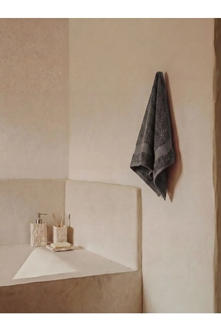 Gri Çizgili Pamuklu Yüz Havlusu 50x80 Cm