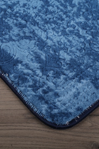 Nova Lacivert 80x150 + 50x80 Cm Büyük Ebat 2'li Banyo Halısı Paspas Seti Yıkanabilir Klozet Takımı Lacivert