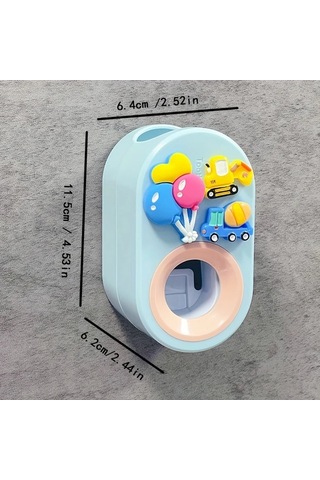Elmpaly Kolay Kurulumlu 3d Araba Tasarımı Duvar Tipi Diş Macunu Sıkacağı - Delme Yok, Çıkarılabilir Ve Yıkanabilir, Yapışkanlı - Mavi Ve Pembe Seçenekleri 1