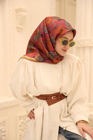 Silk Home Twill İpek Eşarp 11463-42 Fuşya, Asit, Lacivert, Turuncu