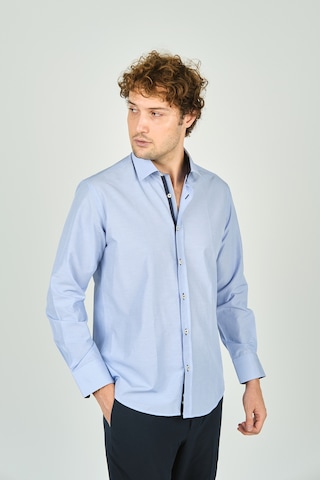 De Leone Erkek Slim Fit Uzun Kollu %100 Pamuk Gömlek 2008 Açık Mavi Açık Mavi