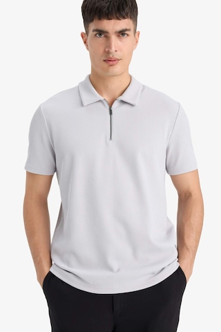 Defacto Regular Fit Polo Yaka Yarım Fermuarlı Pilise Kısa Kollu Tişört B7355ax25augr184 Gri