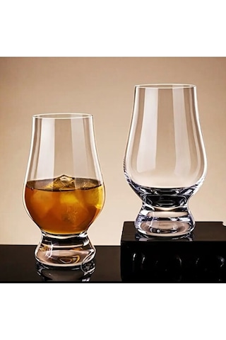 2'li Kristal Cam Viski Tadım Bardağı Seti - Glencairn Tarzı Premium Degüstasyon Kadehi Şeffaf
