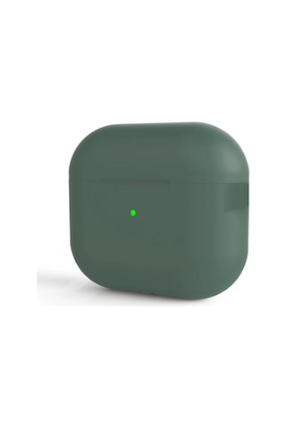 Apple Uyumlu AirPods Pro 2 Kılıfı Silikon Kılıf Şarj Bölümü Tıpalı Soft Yumuşak Kablosuz Şarj Destek Koyu Yeşil