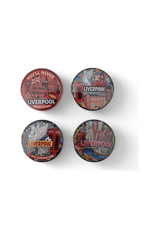 Liverpool Magnet Set 1 - 4'lü Buzdolabı Magnet Liverpool Karışık Renkli