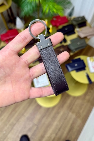 Premium Deri Ruhsat Kılıfı Ve Anahtarlık Seti Kahverengi