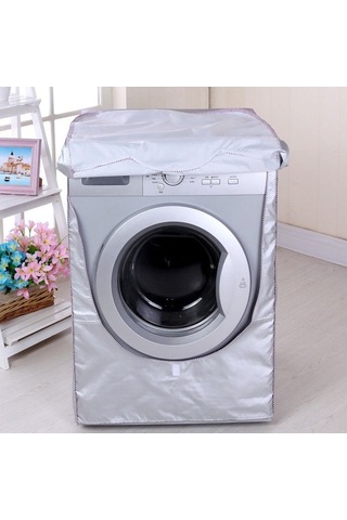 Geeksen 6-10 Kg Tam Otomatik Trommel Çamaşır Makinesi İçin Su Geçirmez Ve Güneş Tenkidi防尘罩 Gümüş