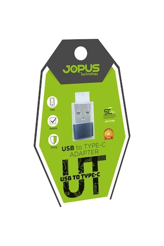 JOPUS   Usb To Type C Adapter  Sarj Çevirici Aparat JO-TY04 Siyah
