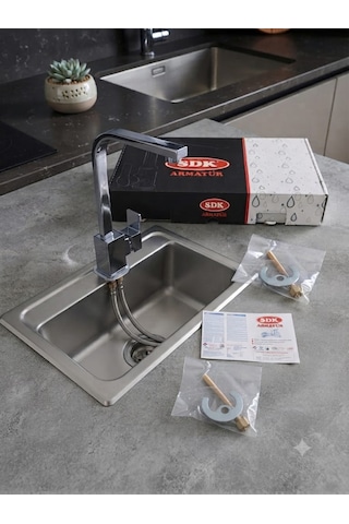 Sdk Armatür Modern Krom Kaplama Kare Lavabo /lavabo Bataryası Ve Musluğu Seti Su Tasarruflu Kısa Model