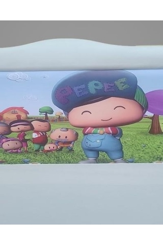 Başlık Dk Tek Kişilik 90'lık Pepe Model Suni Deri Beyaz Kumaş El Yapım