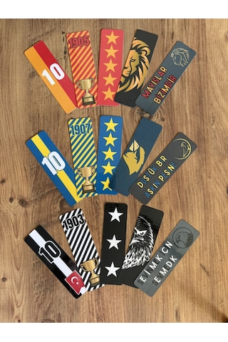 5 Adet Taraftar Kitap Ayracı - Sarı Lacivert 15 Cm