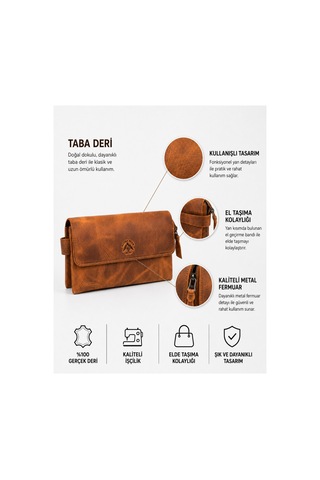 Alphaclub Bag Erkek Kahverengi Hakiki Deri El Ve Portföy Çantası